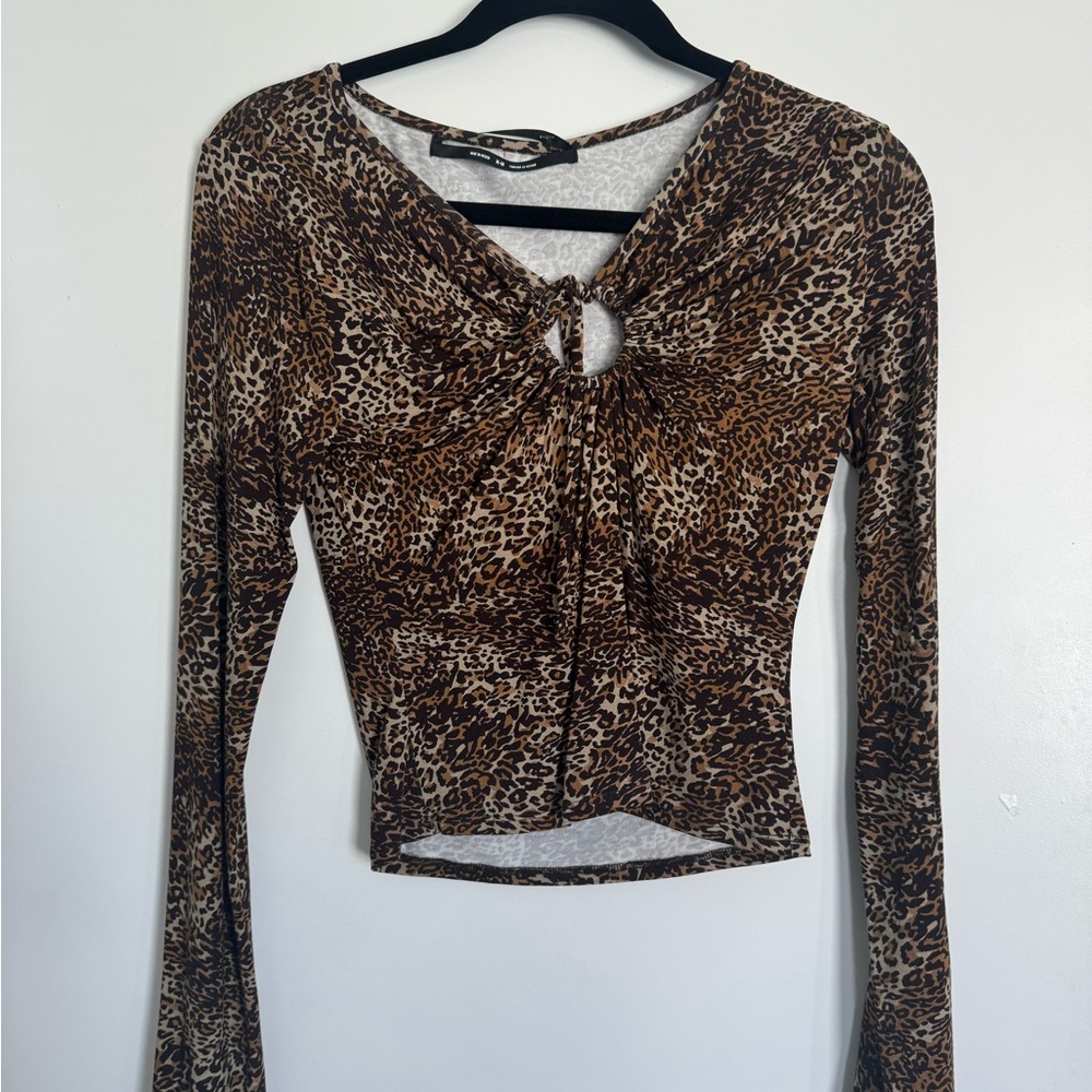 Urban Outfitters Brown Leopard Print Blouse